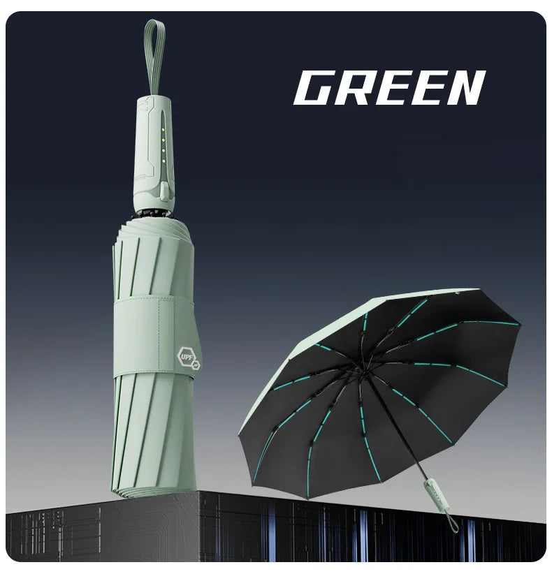 Automatic Folding Umbrella for Men and Women Mechanical Design Large Reinforced Windproof and Sunshade Ideal for Gift Outdoor Um