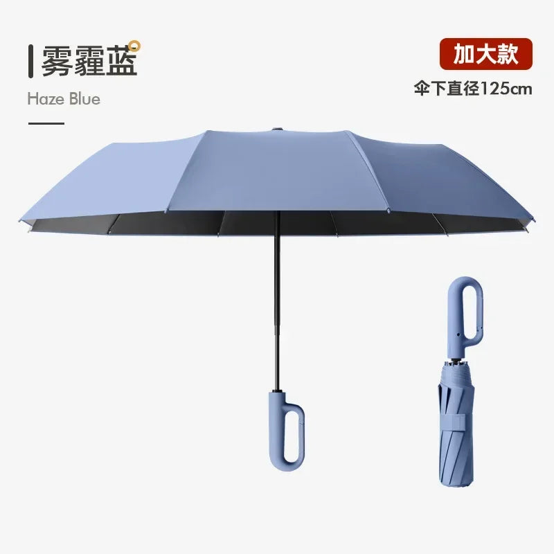 Strong Windproof Automatic Umbrella Sunshade UV Protection Folding Men's Umbrella Buckle Rain Large Parasol for Women