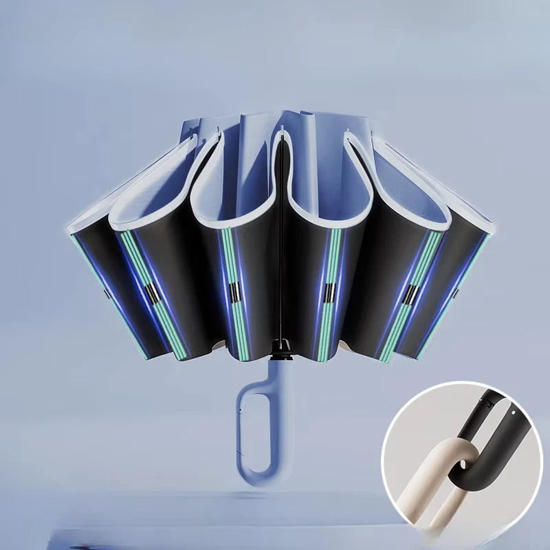 20 Bones Windproof Strong 106CM Reinforced Automatic Folding Umbrella for Men, Large Buckle Handle Wind and Water Resistant