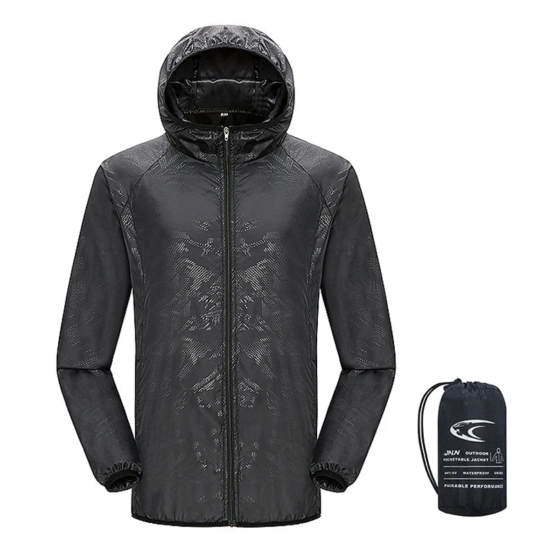 JNLN Unisex Waterproof Outdoor Sport Jacket Men Women Hiking Camping Trekking Quick Dry Windbreaker Sun-Protective Rain Coat