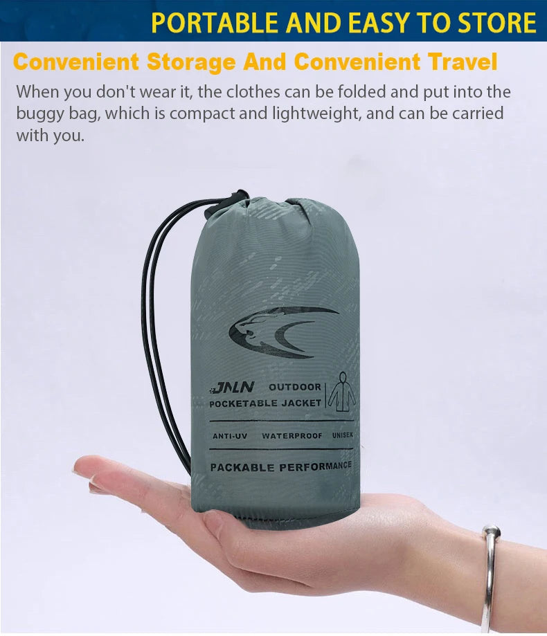 JNLN Unisex Waterproof Outdoor Sport Jacket Men Women Hiking Camping Trekking Quick Dry Windbreaker Sun-Protective Rain Coat