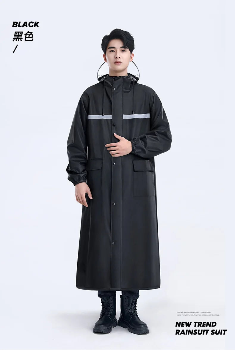 Long raincoat full body rainstorm proof outdoor men's single woman adult raincoat electric motorcycle poncho