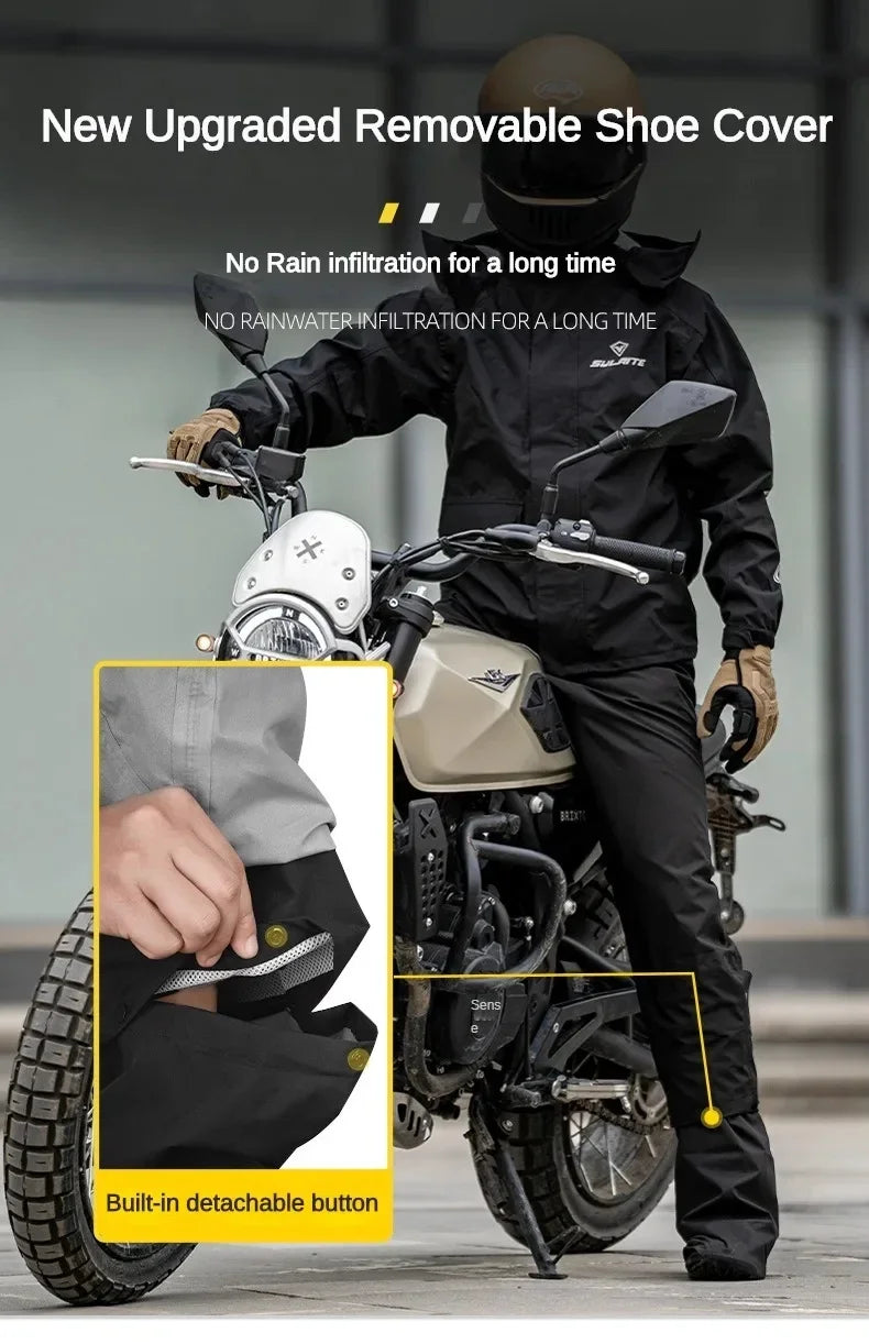 Split Waterproof Motorcycle Riding Rain Suit for Men & Women Outdoor Dirt biker Scooter/Bike Racing Jacket & Pants Set Raincoat