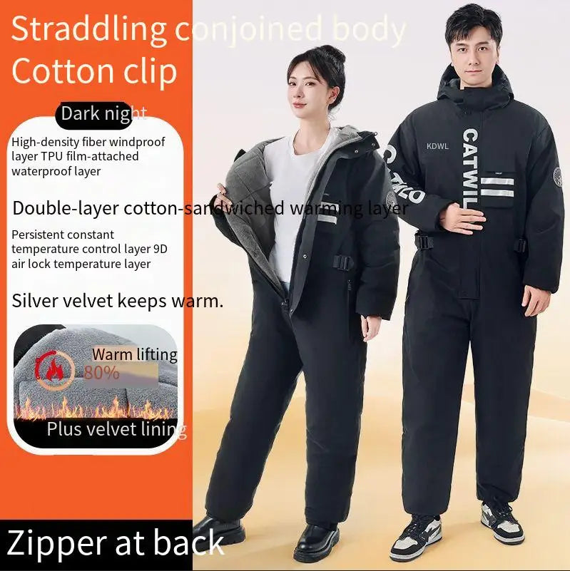 Electric Motorcycle Full-body Raincoat for Riders, Unisex Long Version with Fleece Lining, Waterproof and Rainproof Riding Rain