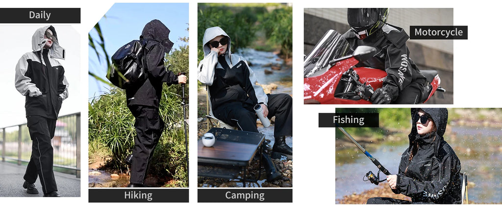 WOSAWE Motorcycle Raincoat Men Women Waterproof Motorcycle Rider Raincoat Moto Raincoat Jacket Biker Raincoat