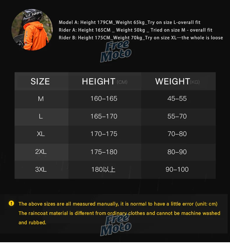 SULAITE Motorcycle Raincoat Suits Men Waterproof Rain Gear Rain Jacket Reflective Work Rain Coats Lightweight Hiking Rainsuit