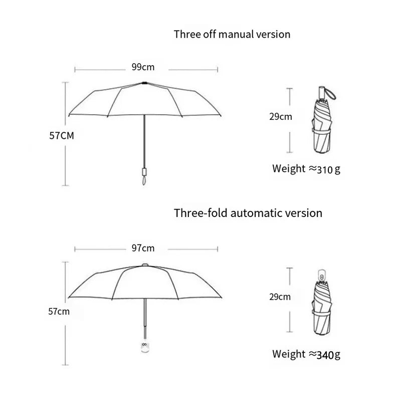 Blue Green Purple Powder Cat Cartoon Fold Umbrella Fully Automatic Umbrella Women's Dual-Purpose Sun Umbrella Portable Umbrella