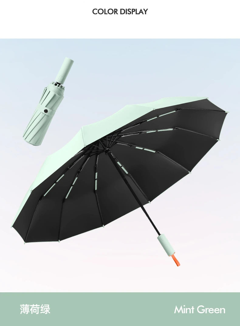 Super Strong Windproof Automatic Umbrella for Men and Women, 72 Bone, Large Rainproof, Sun UV Protection, Folding Rain Umbrellas