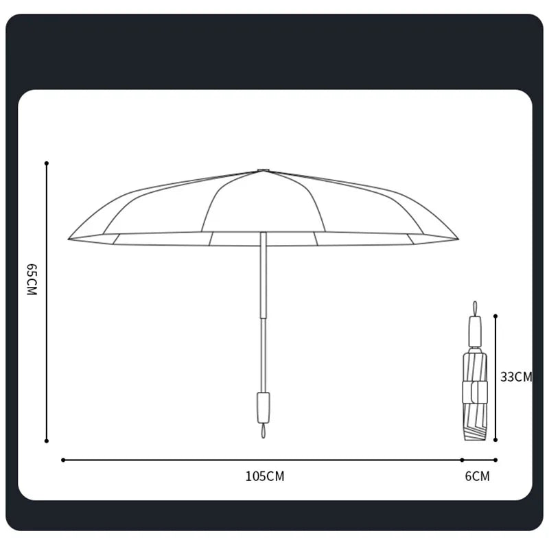 Automatic Folding Umbrella for Men and Women Mechanical Design Large Reinforced Windproof and Sunshade Ideal for Gift Outdoor Um