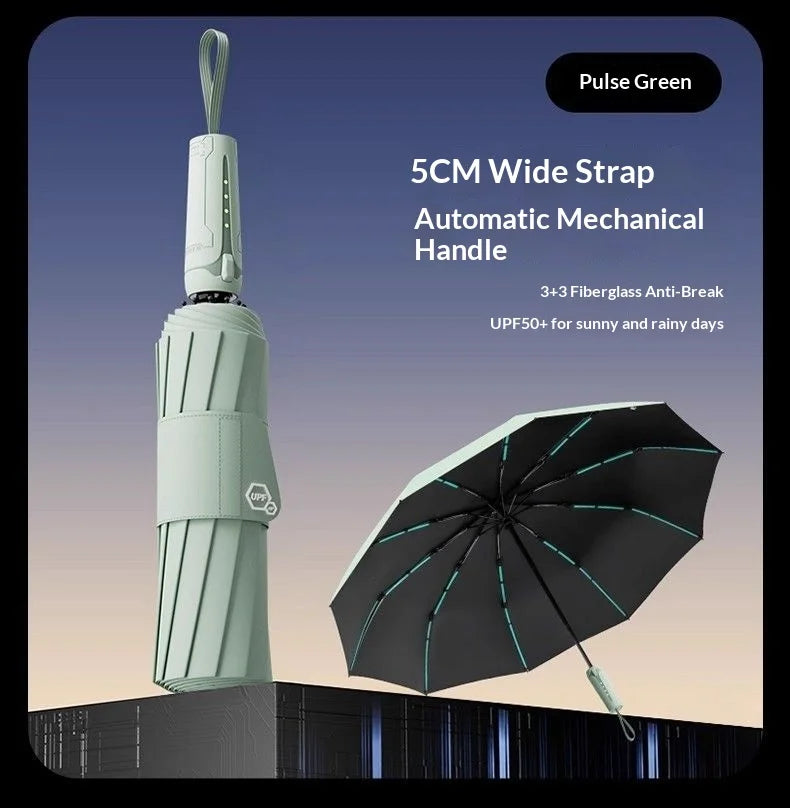 Cyber style fully automatic umbrella,extra large and reinforced,wind-resistant, UV-proof, suitable for both sunny and rainy days