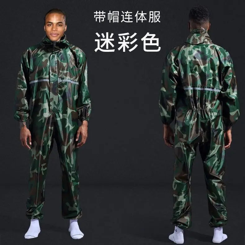 One-piece Hooded Waterproof Moto Riding Raincoat Rider Raincoat Men Women Split Type Outdoor Dustproof Lightweight Work Clothes