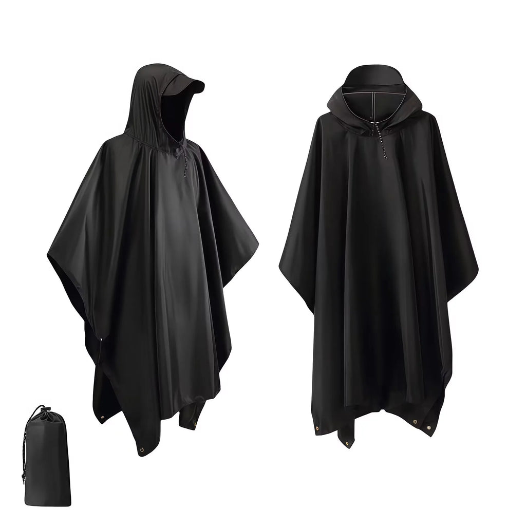 Outdoor 3 In 1 Military Raincoat Hooded Sleeve Waterproof Rain Poncho Motorcycle Rain Cover Camping Hiking Travel Rainwear Tent