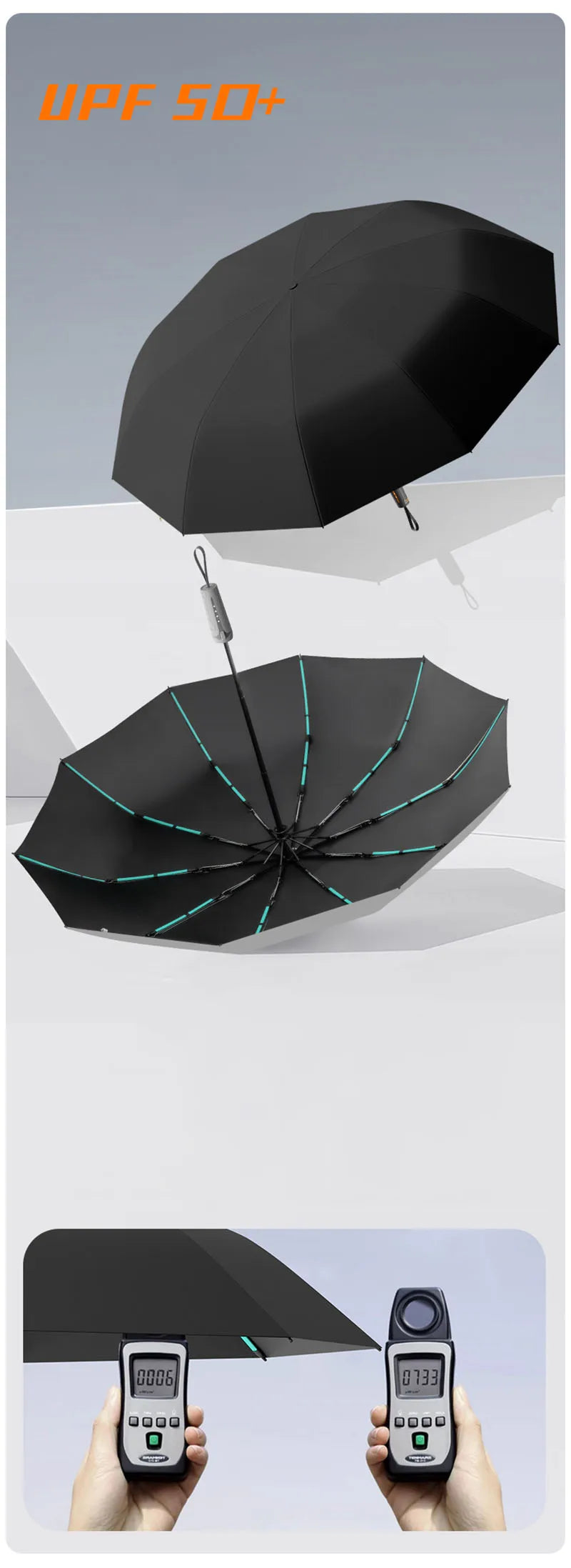 Automatic Folding Umbrella for Men and Women Mechanical Design Large Reinforced Windproof and Sunshade Ideal for Gift Outdoor Um