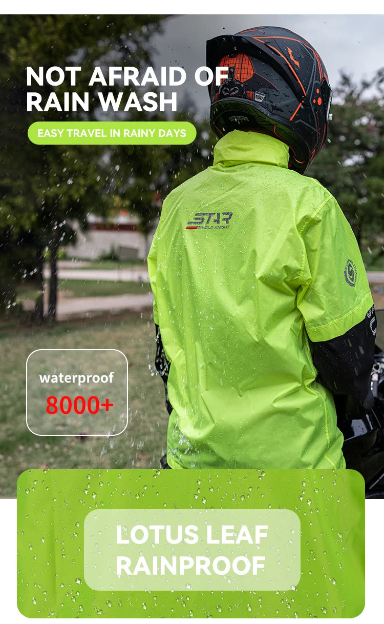 Star Field Knight Motorcycle Riding Raincoat Set Raincoat Rainpants Split Men And Women's Thin Reflective Waterproof Clothing