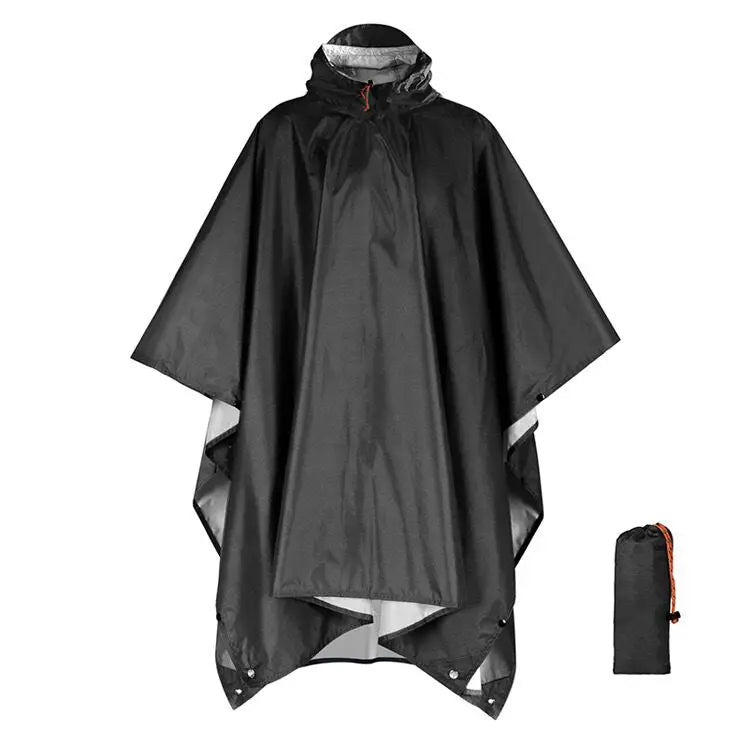 Outdoor 3 In 1 Military Raincoat Hooded Sleeve Waterproof Rain Poncho Motorcycle Rain Cover Camping Hiking Travel Rainwear Tent