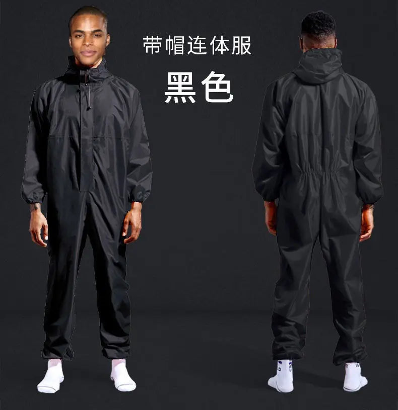 One-piece Hooded Waterproof Moto Riding Raincoat Rider Raincoat Men Women Split Type Outdoor Dustproof Lightweight Work Clothes