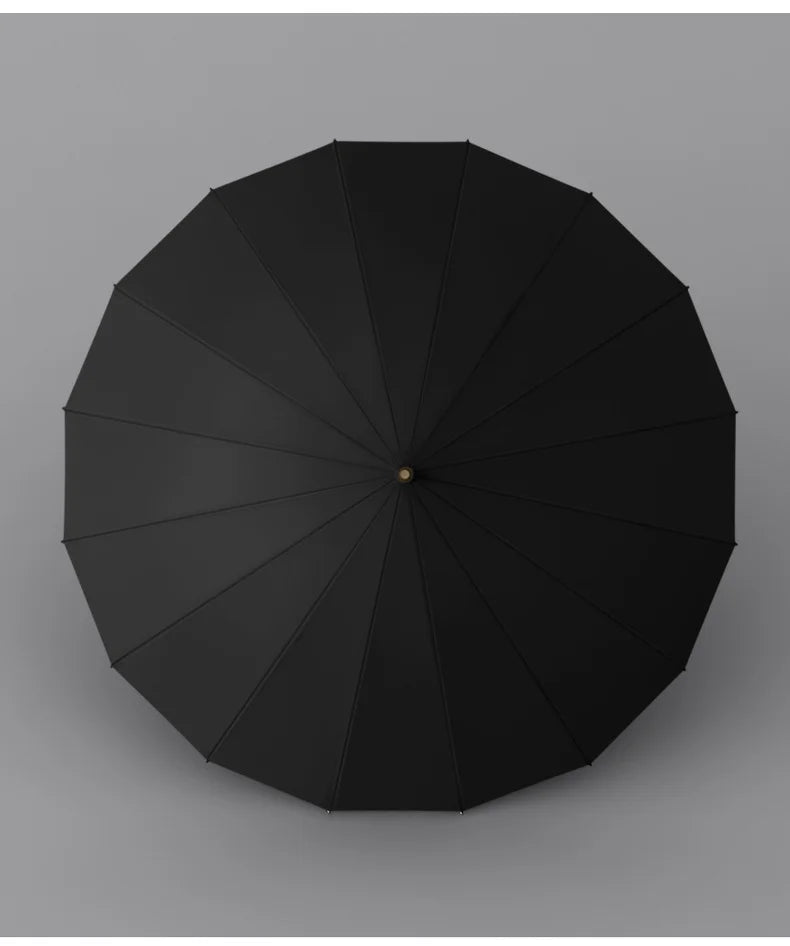 High-end wooden handle umbrella long handle umbrella straight rod dual-purpose umbrella advertising umbrella 16 bones men