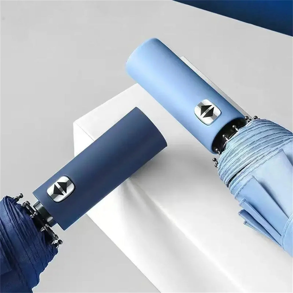 12 Bone Black Glue Fully Automatic Umbrella With Thick And Durable Keel Three Fold Umbrella UV Resistant Folding Umbrella