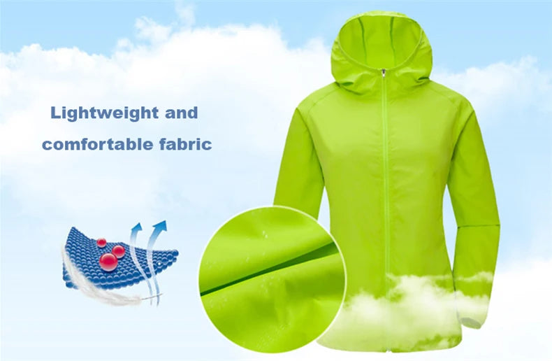 JNLN Camping Rain Jacket Men Women Waterproof Sun Protection Clothing Fishing Hunting Clothes Quick Dry Windbreaker With Pocket