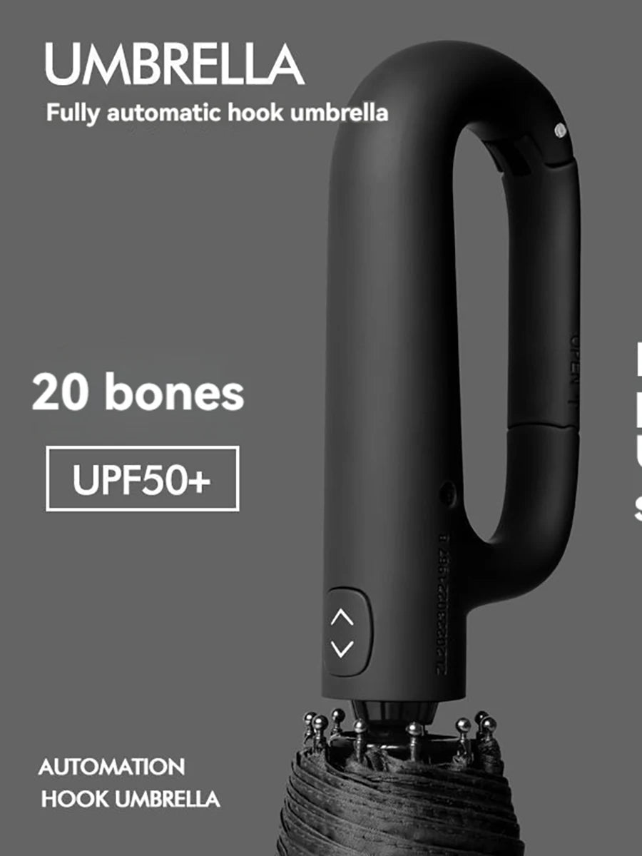 Ring Buckle Design 20 Rib Fully Automatic Umbrella for Men Folding Extra Large Strong Strong WOMEN'S Sunshade Double Umbrella