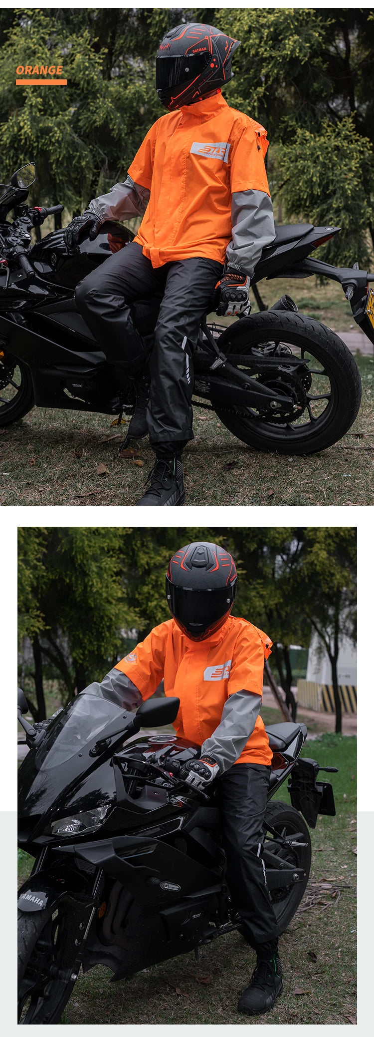 Star Field Knight Motorcycle Riding Raincoat Set Raincoat Rainpants Split Men And Women's Thin Reflective Waterproof Clothing