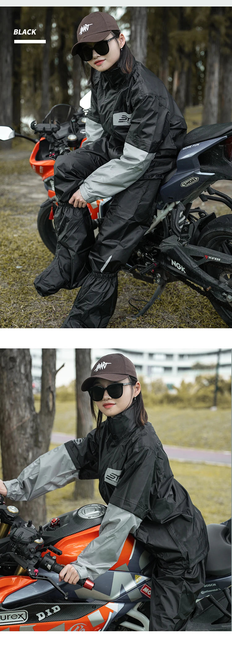 Star Field Knight Motorcycle Riding Raincoat Set Raincoat Rainpants Split Men And Women's Thin Reflective Waterproof Clothing
