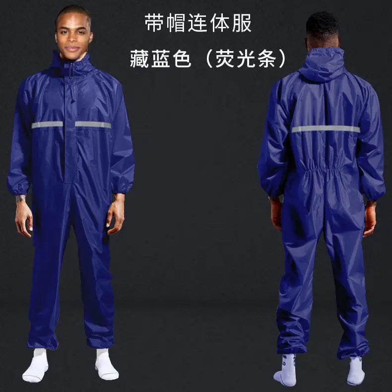 One-piece Hooded Waterproof Moto Riding Raincoat Rider Raincoat Men Women Split Type Outdoor Dustproof Lightweight Work Clothes