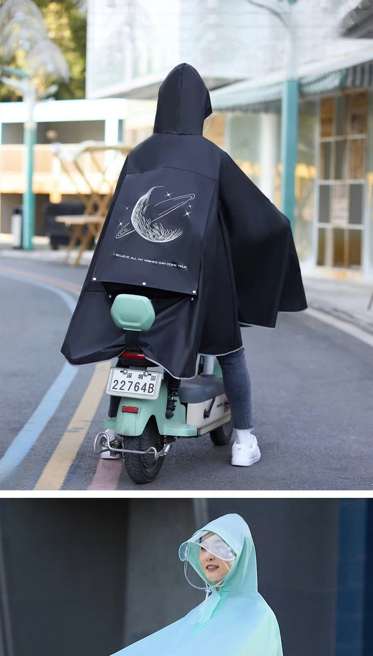 Men'S And Women'S Single Long Full Body Raincoat For Rainstorm Prevention Bicycle Electric Battery Car Raincoat