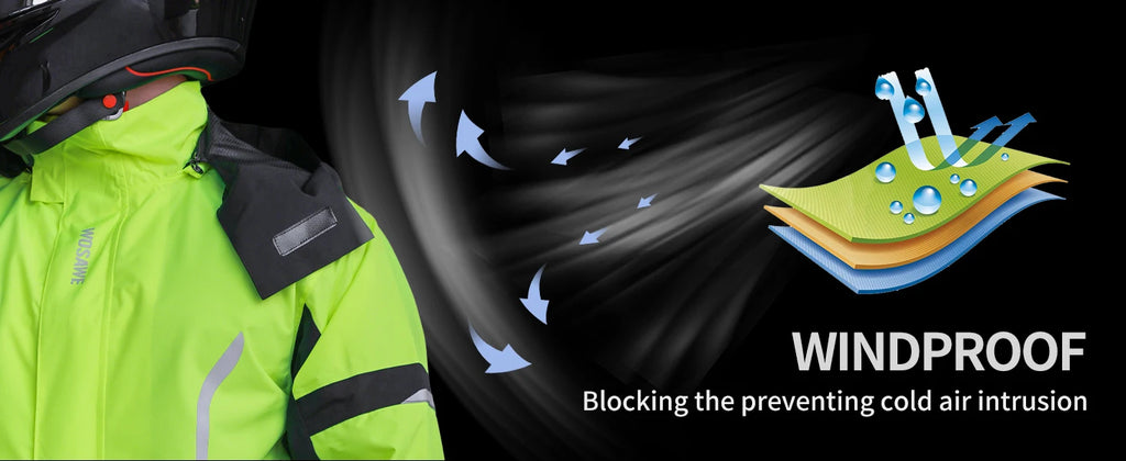 WOSAWE Motorcycle Raincoat Men Women Waterproof Jacket Hiking Windbreaker Breathable Reflective Fishing Camping Hooded Rain Coat