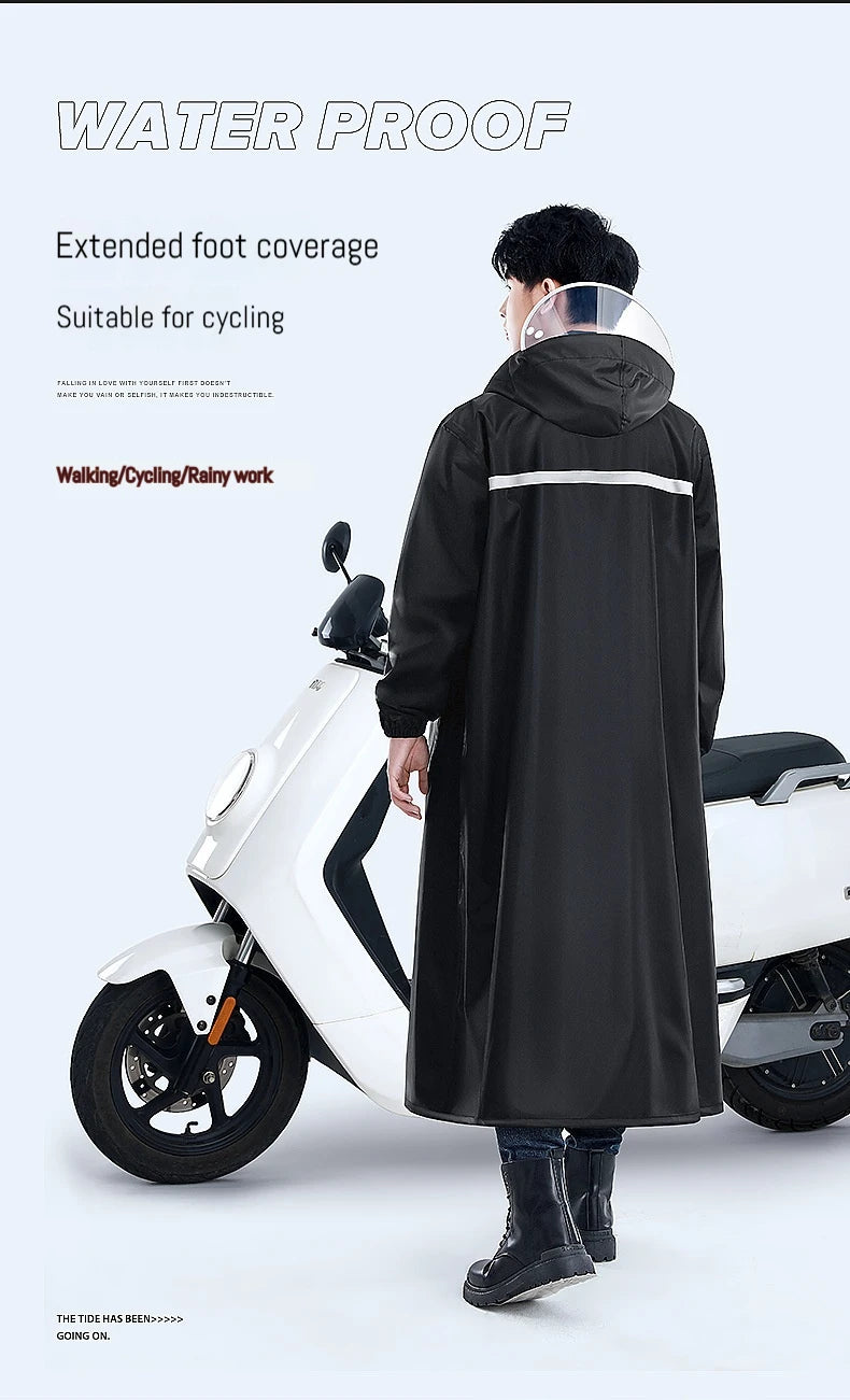 Long raincoat full body rainstorm proof outdoor men's single woman adult raincoat electric motorcycle poncho