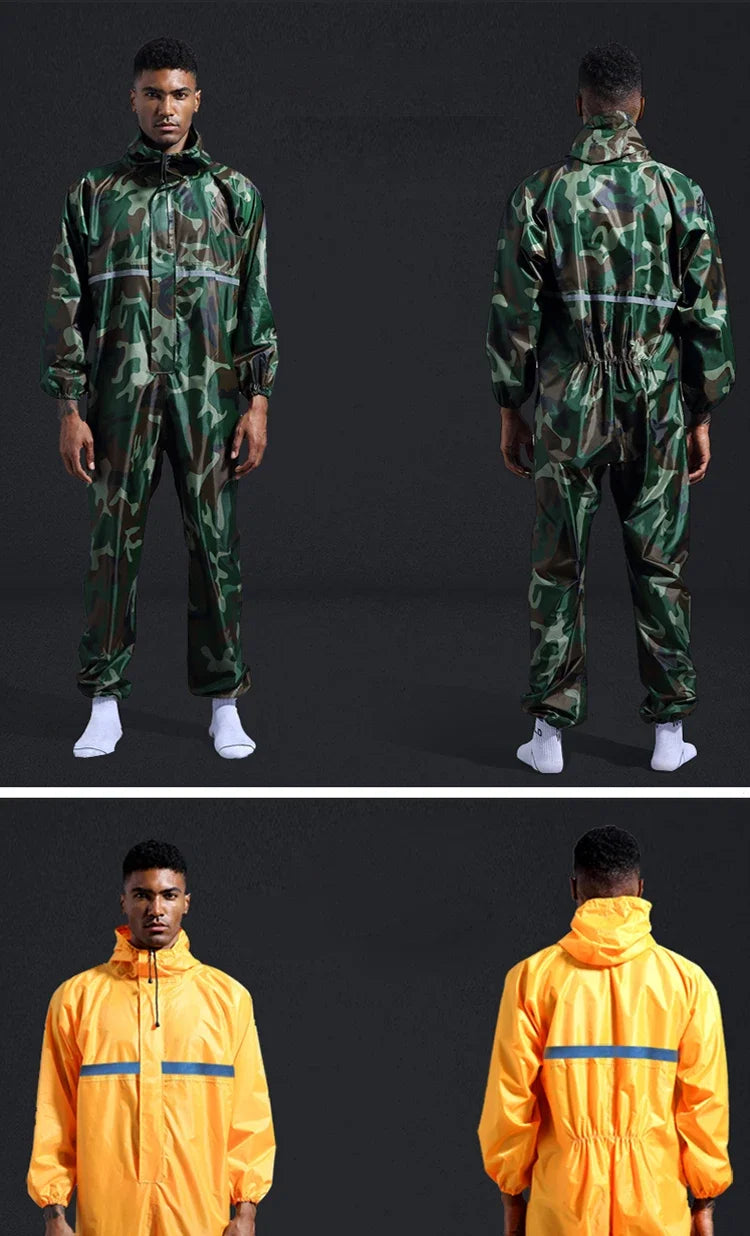 Waterproof Raincoat /Conjoined Men Raincoat/overalls Men and Women Fission Rain Suit Rain Coat Hooded Womens Raincoat
