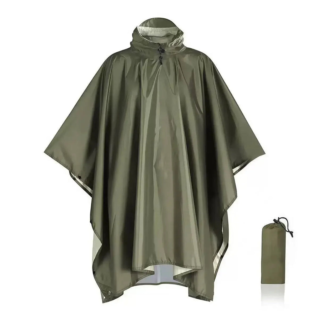 3 In 1 Outdoor Raincoat Hooded Sleeve Waterproof Rain Poncho Motorcycle Rain Cover Camping Hiking Travel Rainwear