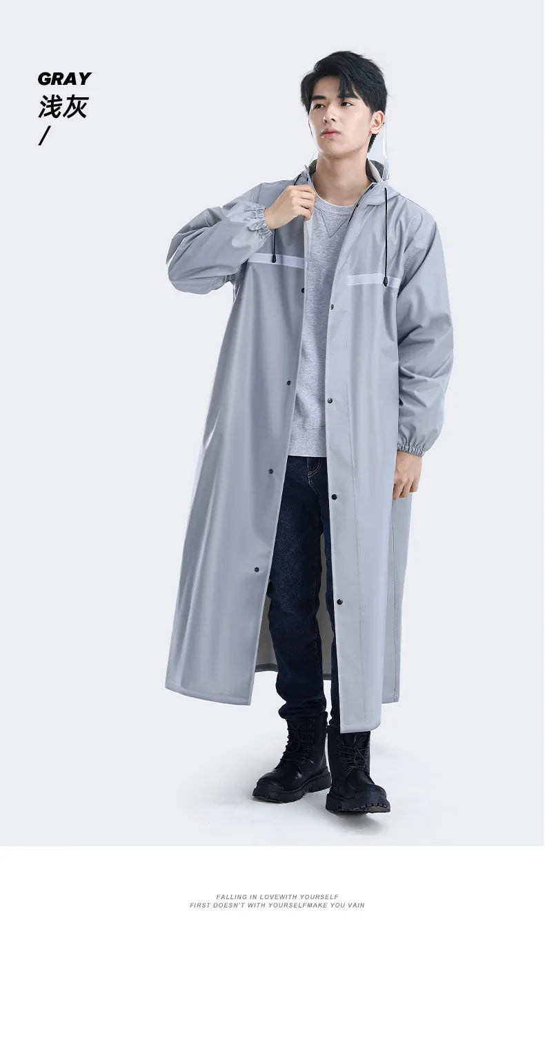 Long raincoat full body rainstorm proof outdoor men's single woman adult raincoat electric motorcycle poncho