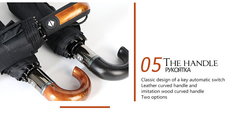 Genuine Parachase Folding Umbrella Brand Business Men Automatic Umbrella Rain Windproof Curved Handle Prasols for Adult