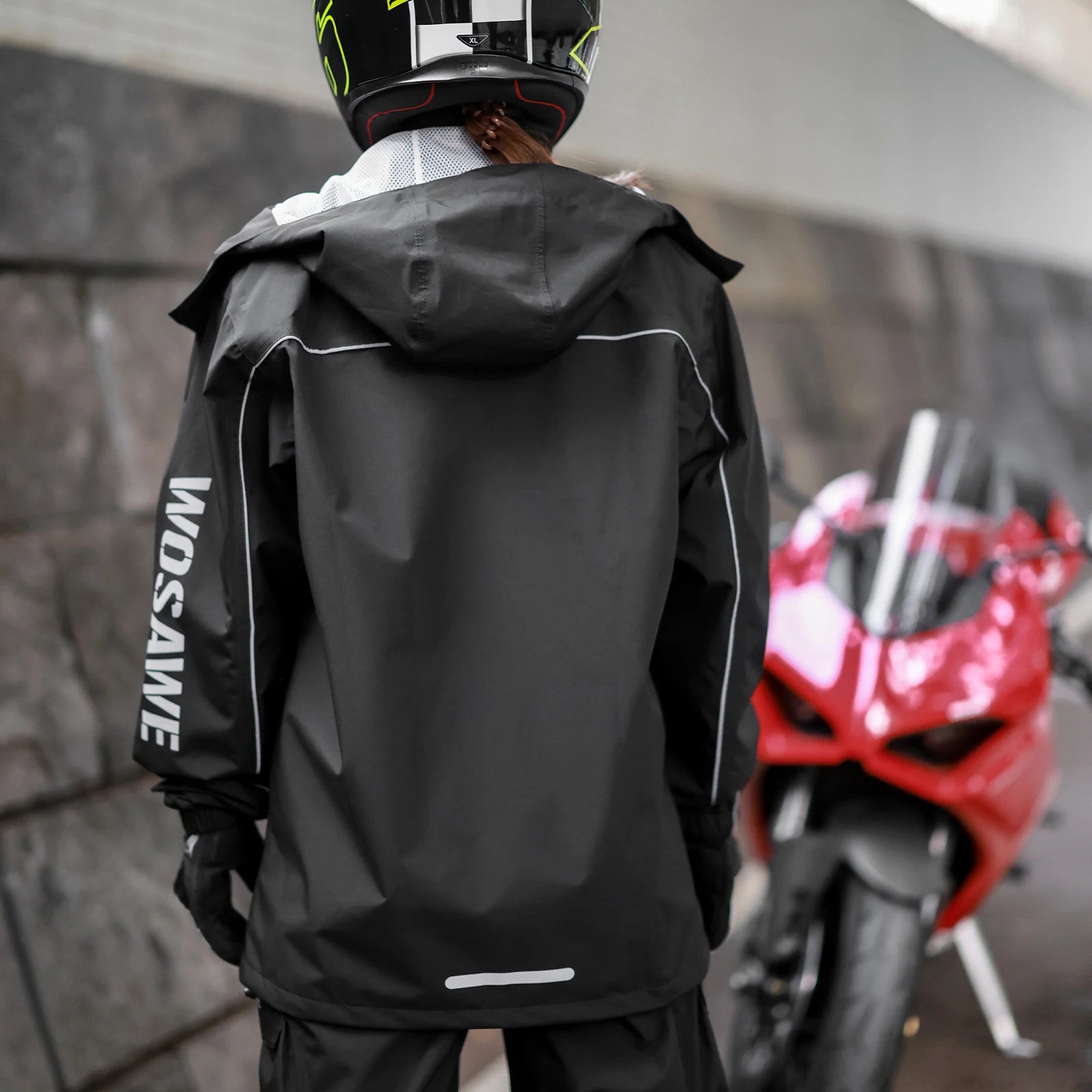 WOSAWE Motorcycle Raincoat Men Women Waterproof Motorcycle Rider Raincoat Moto Raincoat Jacket Biker Raincoat