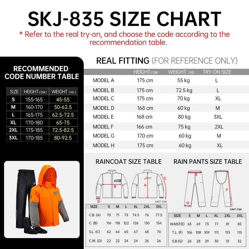 Star Field Knight Motorcycle Riding Raincoat Set Raincoat Rainpants Split Men And Women's Thin Reflective Waterproof Clothing