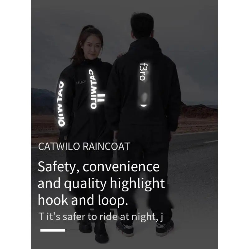 Electric Motorcycle Full-body Raincoat for Riders, Unisex Long Version with Fleece Lining, Waterproof and Rainproof Riding Rain