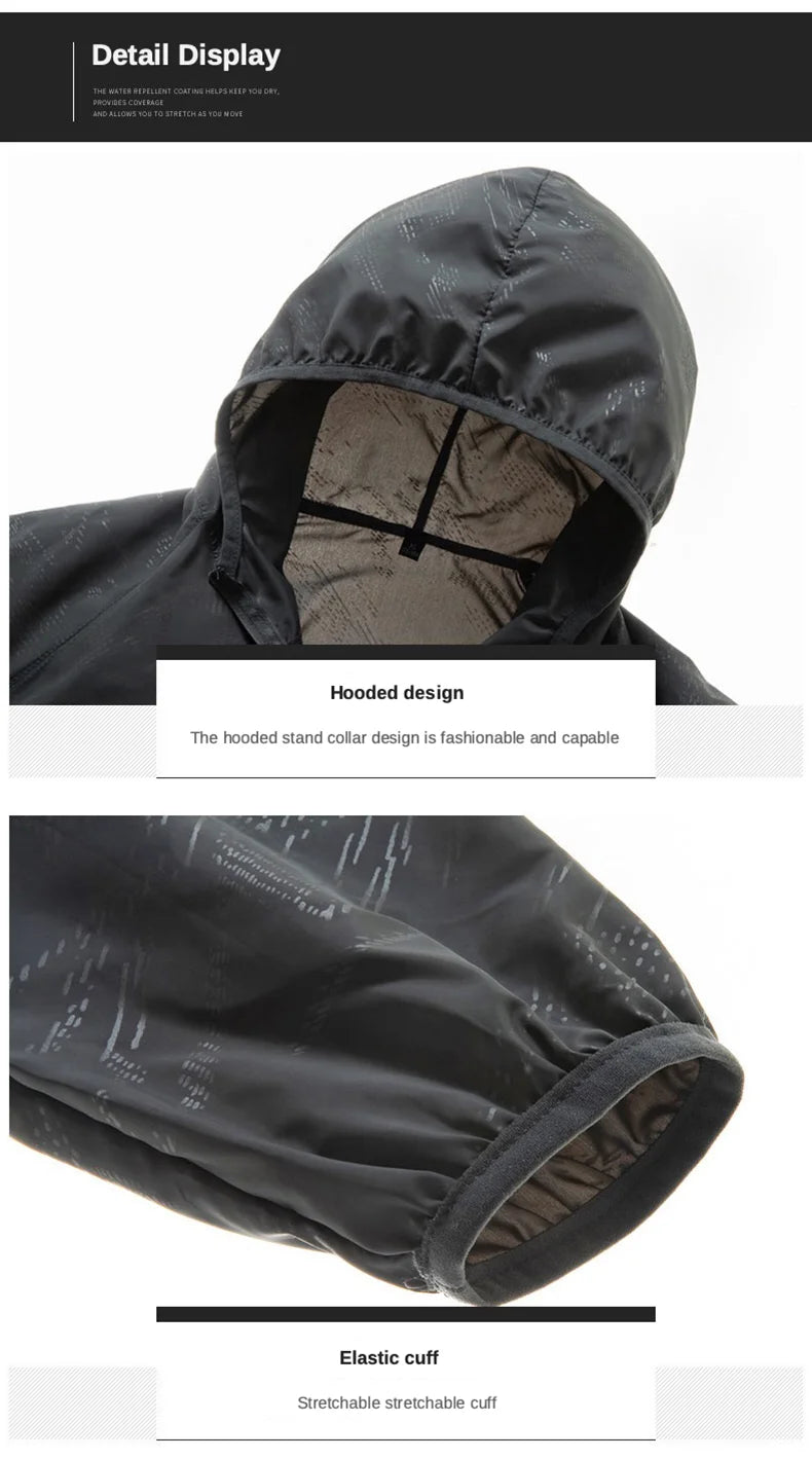 JNLN Camping Rain Jacket Men Women Waterproof Sun Protection Clothing Fishing Hunting Clothes Quick Dry Windbreaker With Pocket