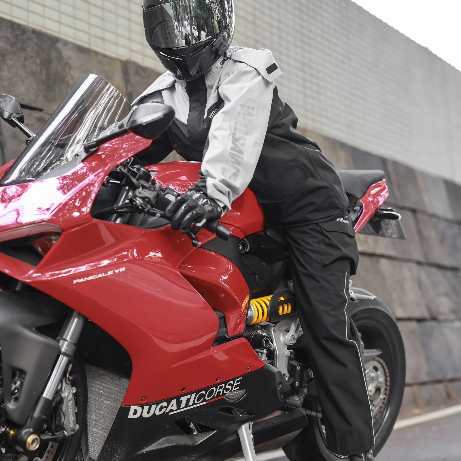 WOSAWE Motorcycle Raincoat Suit Moto Rider Split Waterproof Jacket Rain Pants E-bike Hiking Fishing Camping Foldable Rainwear