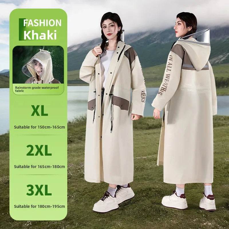 Fashionable Raincoat Long Full Body Rainstorm Proof Female AdultOuter Wear Waist Retractable One-man Electric Car Poncho Outdoor