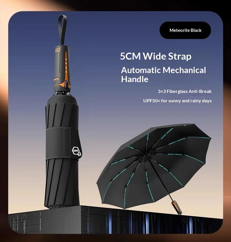 Cyber style fully automatic umbrella,extra large and reinforced,wind-resistant, UV-proof, suitable for both sunny and rainy days