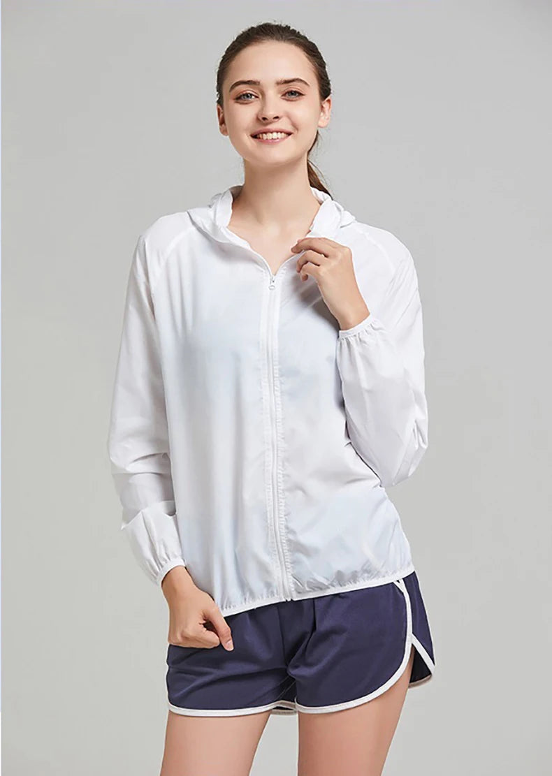 JNLN Unisex Waterproof Outdoor Sport Jacket Men Women Hiking Camping Trekking Quick Dry Windbreaker Sun-Protective Rain Coat