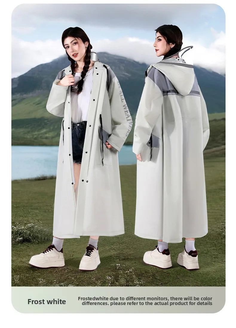 Fashionable Raincoat Long Full Body Rainstorm Proof Female AdultOuter Wear Waist Retractable One-man Electric Car Poncho Outdoor