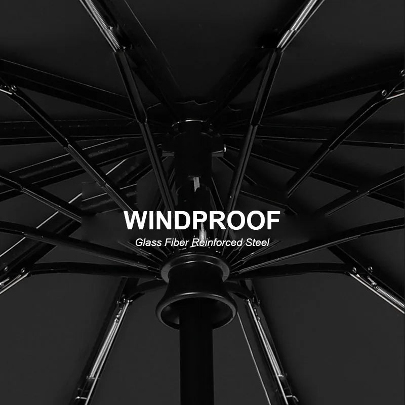 Solid Color 24 Bone Large Automatic Umbrella Lightweight Collapsible Outdoor UV Protection Sunshade, Large-format Auto Umbrella