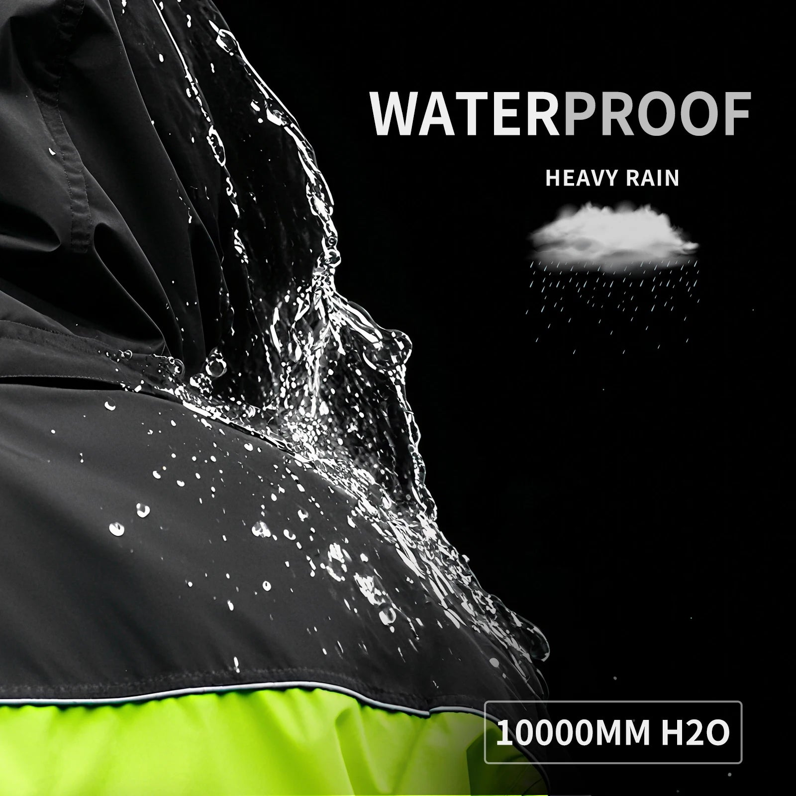 WOSAWE Motorcycle Raincoat Split Men Women Riding Rain CoatAnti-storm Locomotive Rain Cape Whole Body Waterproof Reflective