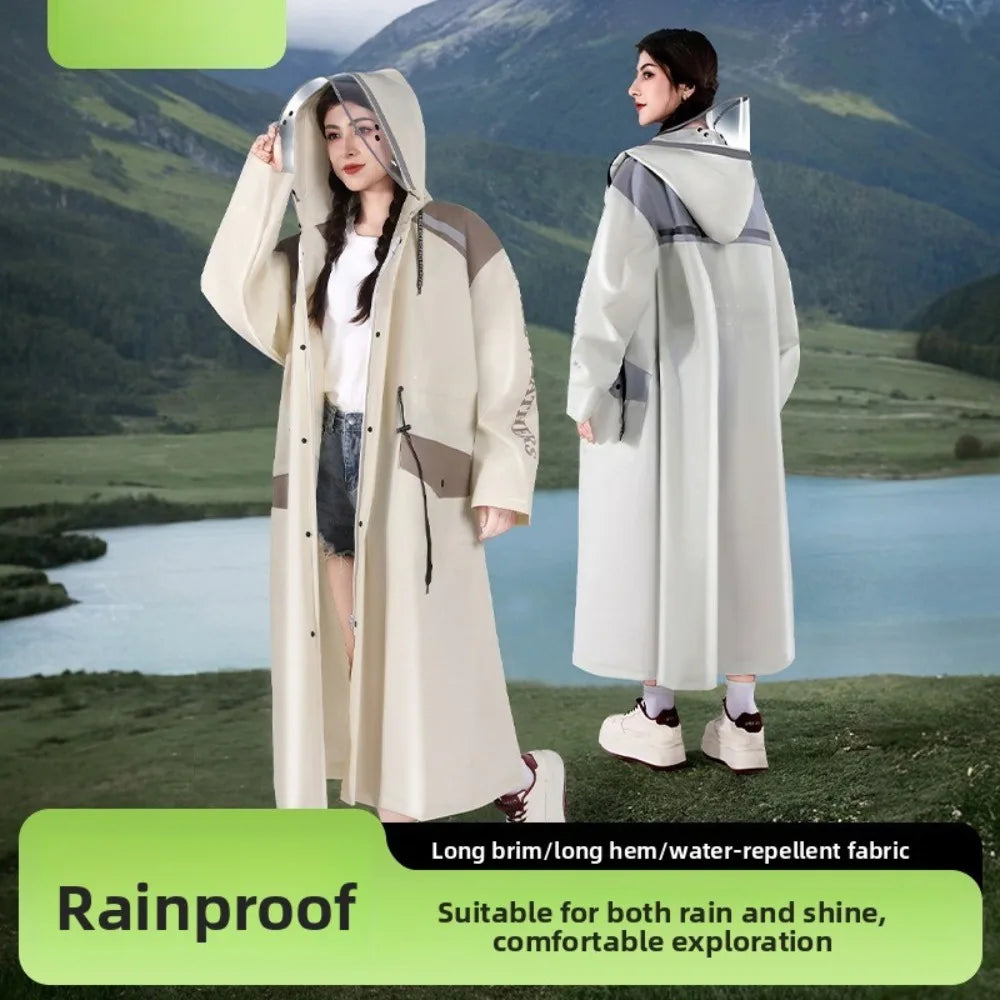 Fashionable Raincoat Long Full Body Rainstorm Proof Female AdultOuter Wear Waist Retractable One-man Electric Car Poncho Outdoor
