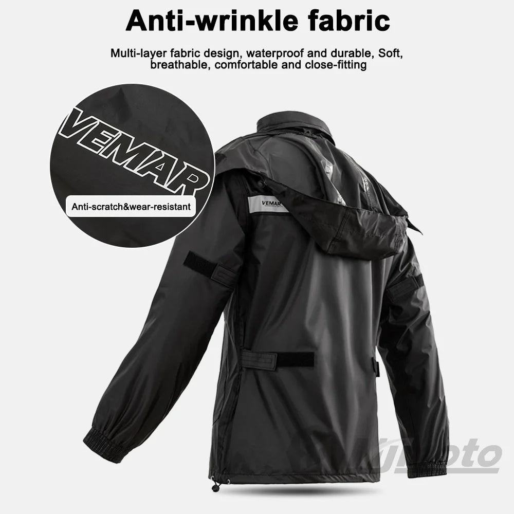 New Motorcycle Raincoat Suit Men Women Waterproof Motocross Raincoat Jacket Motorbike Raincoat Pants Reflective Bicycle Raincoat