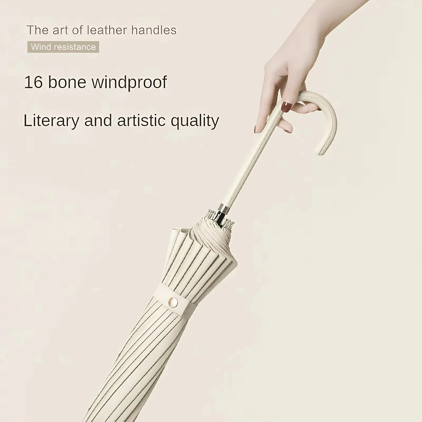 Japanese Style Windproof 16 Bone Umbrella Universal Large Handle Umbrella Long Handle Umbrella Dual-use Straight Pole Umbrella