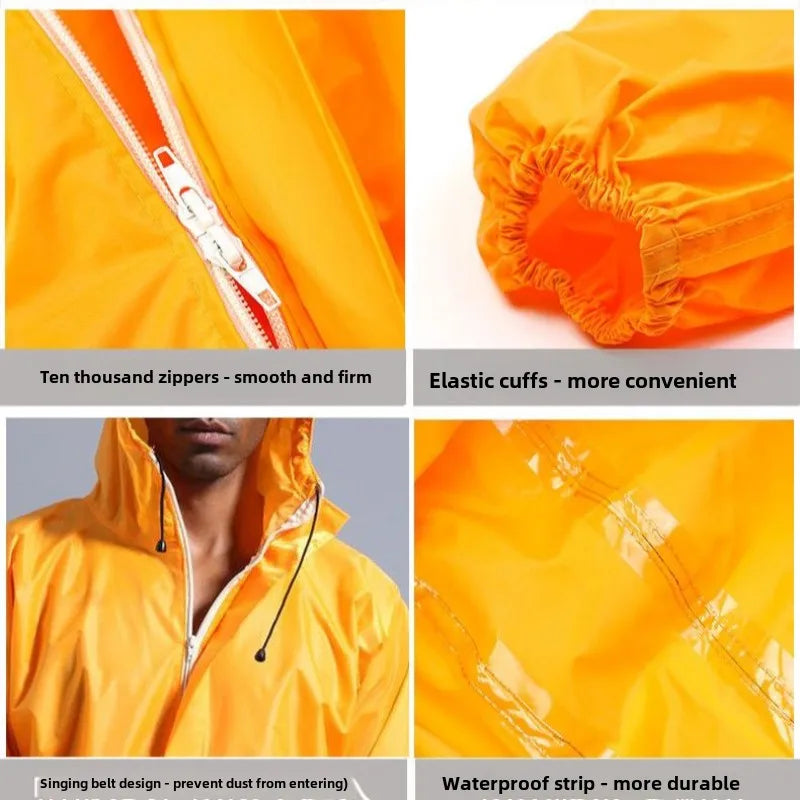 One-piece Hooded Waterproof Moto Riding Raincoat Rider Raincoat Men Women Split Type Outdoor Dustproof Lightweight Work Clothes