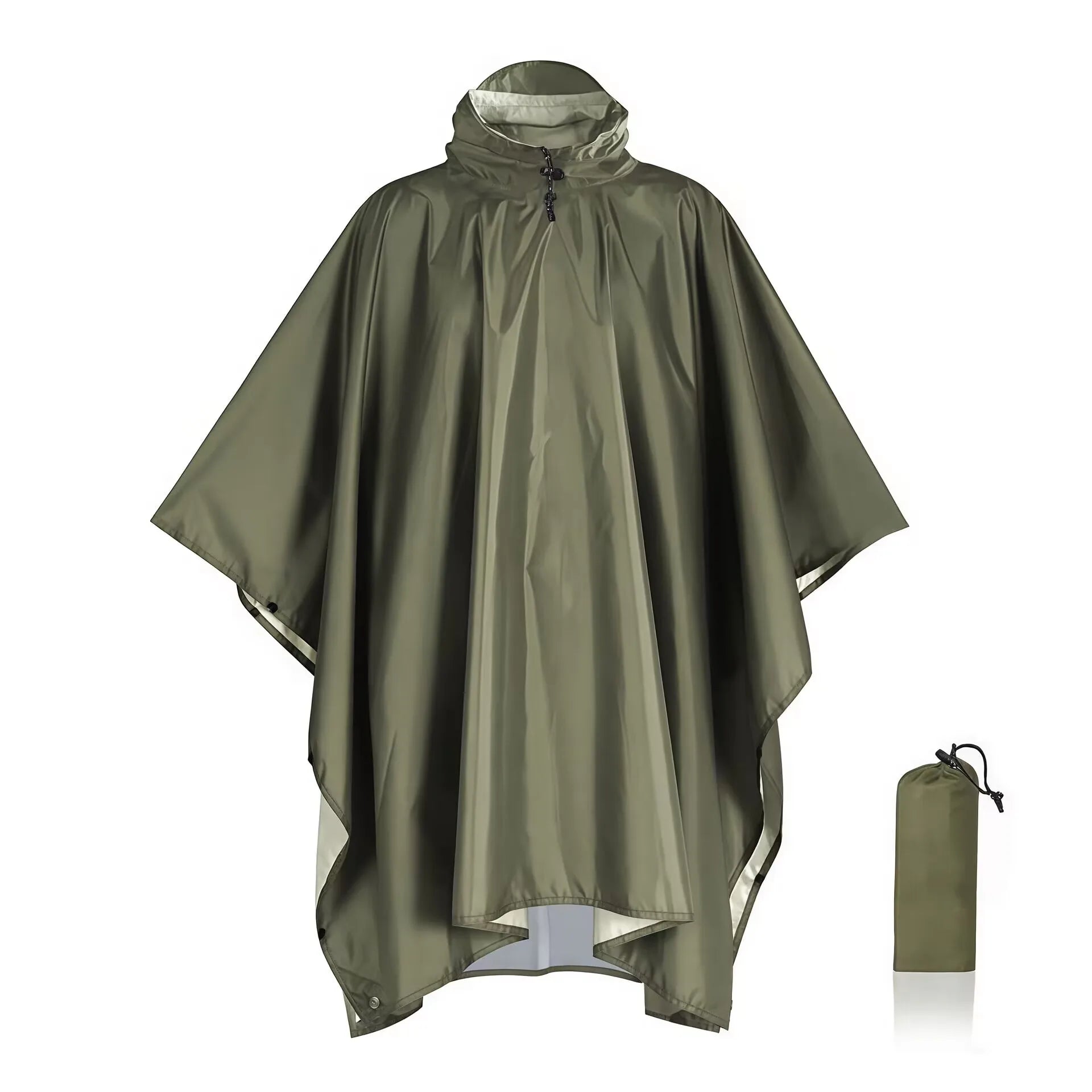 Outdoor 3 In 1 Military Raincoat Hooded Sleeve Waterproof Rain Poncho Motorcycle Rain Cover Camping Hiking Travel Rainwear Tent